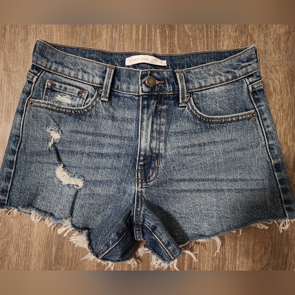 Altar'd State Classic Blue Denim Shorts
